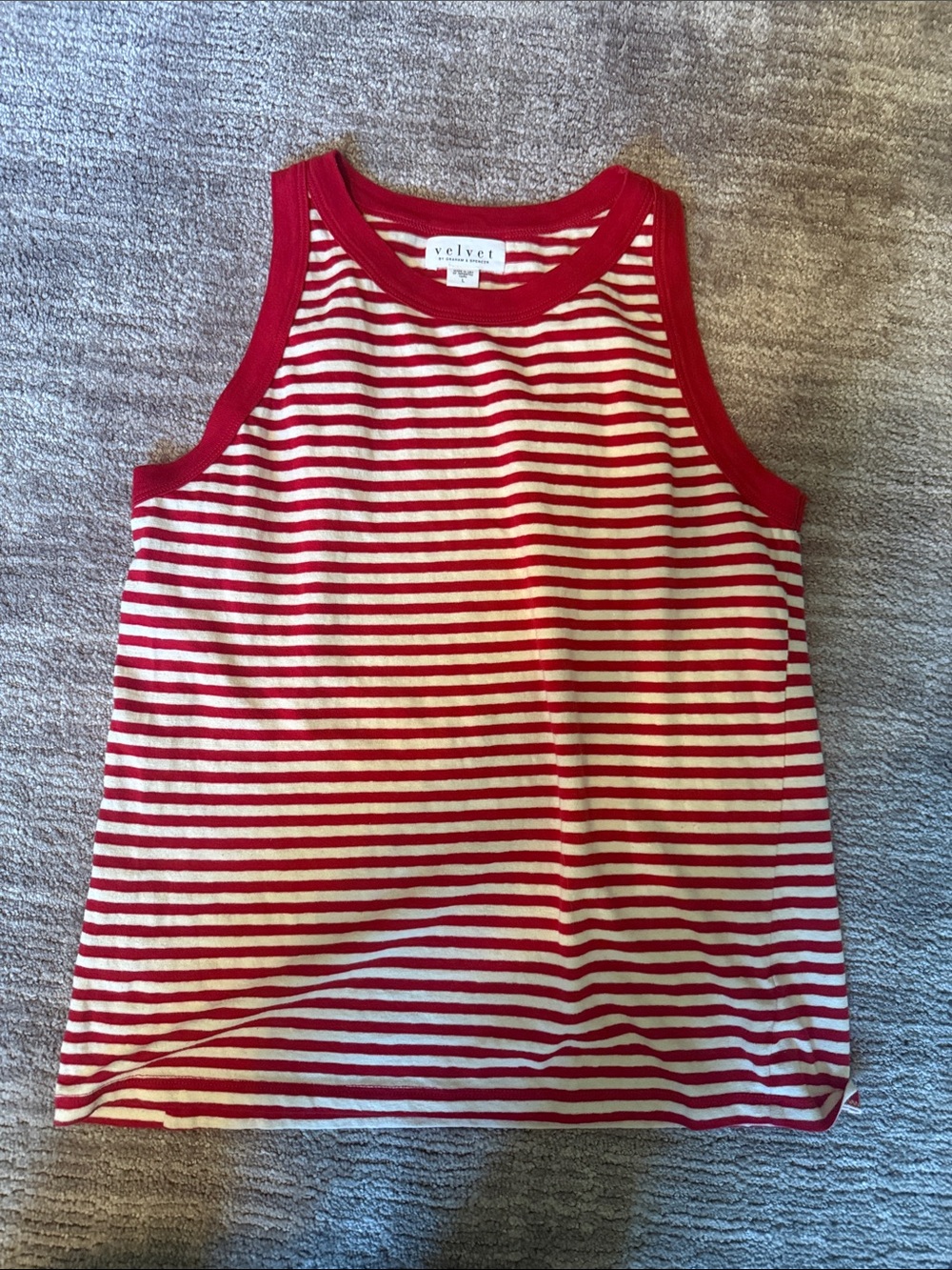 Red & White Striped Tank